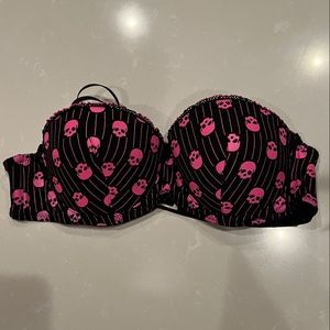 Vintage morbid threads pink skull bra